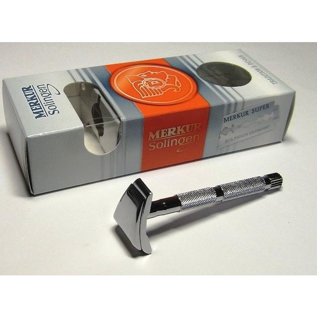 メルクール 口髭/顎髭/眉毛用安全カミソリ907 （替刃1枚付