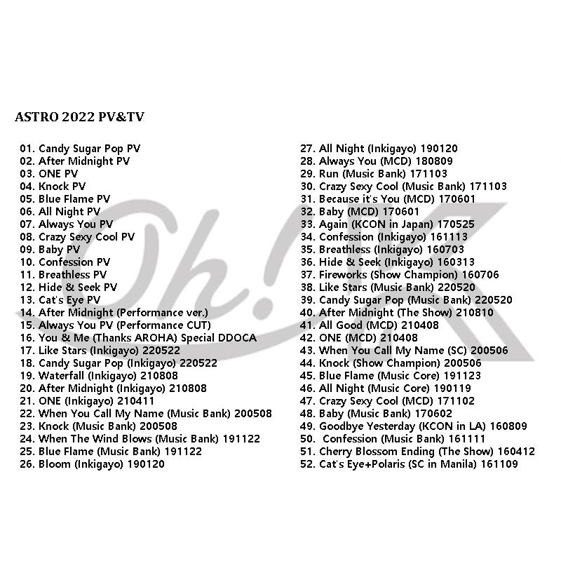 K-POP DVD ASTRO 2022 PV/TV - Candy Sugar After Midnight ONE Knock Blue Flame All Night Always You Crazy - ASTRO アストロ PV KPOP DVD｜ohk｜02