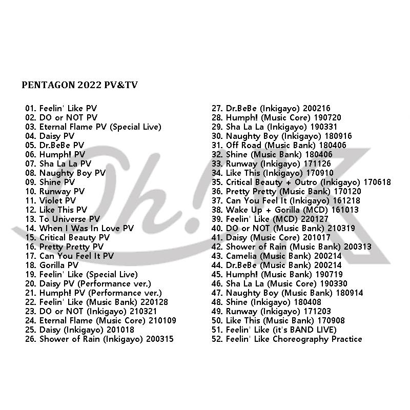 K-POP DVD PENTAGON 2022 PV/TV - Feelin' Like DO or NOT Daisy Dr.BeBe Humph! SHA LA LA Naughty boy Shine - PENTAGON ペンタゴン PV KPOP DVD｜ohk｜02