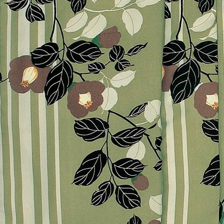 羽織 レディース 長羽織 H L アッシュエル 洗える フリーサイズ 羽織紐付 緑みのグレー 椿 つばき Haori7 コート 着物 小紋 普段着 お取り寄せ 7 大喜賑 通販 Yahoo ショッピング