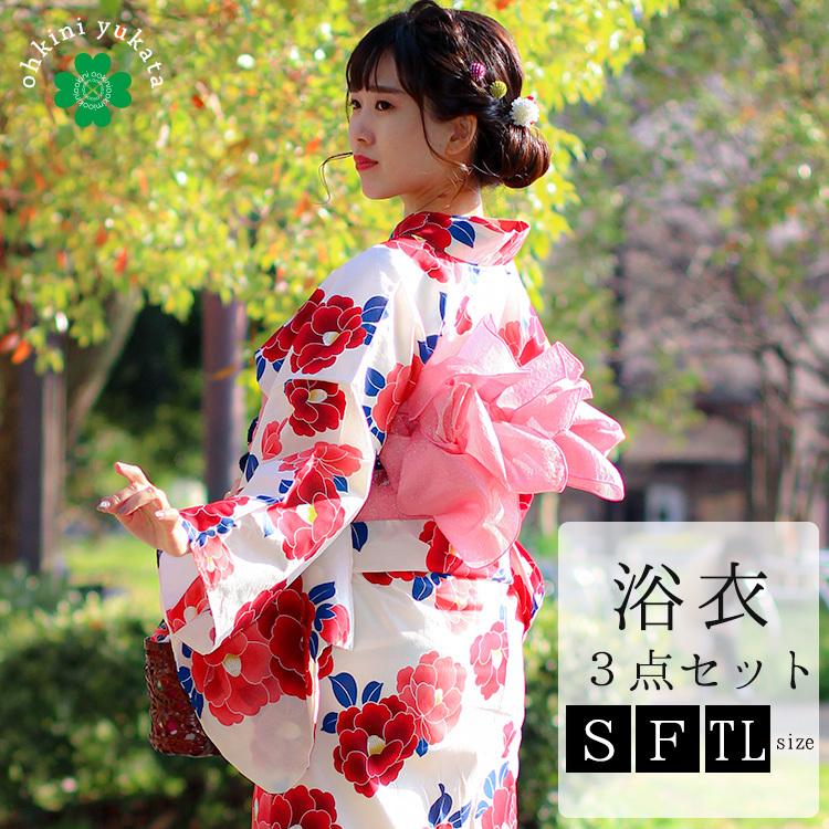 浴衣 レディース 浴衣セット ゆかた 帯 下駄 椿 赤 S F Tlサイズ レトロ モダン 150cm 160cm 170cm 平織り浴衣 へこ帯 焼下駄 22 3ten X03 B21 大喜賑 通販 Yahoo ショッピング