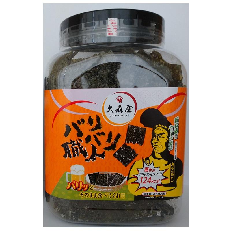 バリバリ職人 旨口しょうゆ味 60g 大容量タイプ : 海苔の大森屋