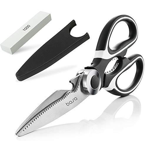 Basa キッチンバサミ ステンレス製 研ぎ器付き 料理はさみ キッチン用 錆びない 万能ハサミ 栓抜き 鶏肉 魚 カニ エビ料理 鱗取り プロ仕様 1214ohmybox7 サイドバイサイド 通販 Yahoo ショッピング
