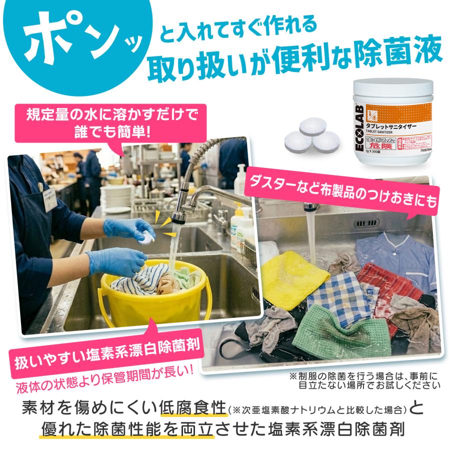 エコラボ タブレットサニタイザー 300錠 塩素系漂白剤 除菌剤 業務用