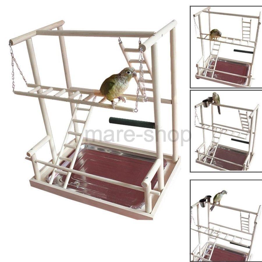 巣 巣箱 鳥 ツリーハウス 大型 バード スタンド ジム オウム インコ 遊び場 木登り はしご｜ohmyshop｜03