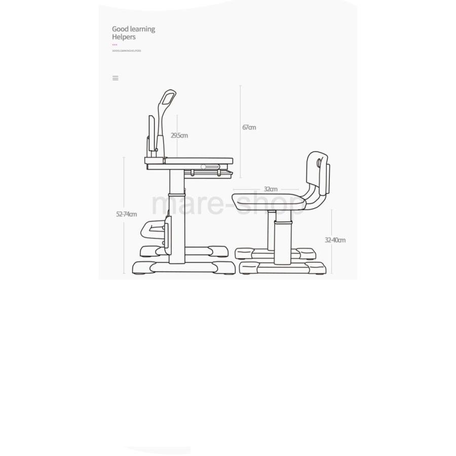 書斎机 ユニットデスク 勉強机 子供用 多機能 調節可能 子供用学習 ライティング テーブルデスクセット 学習机｜ohmyshop｜12