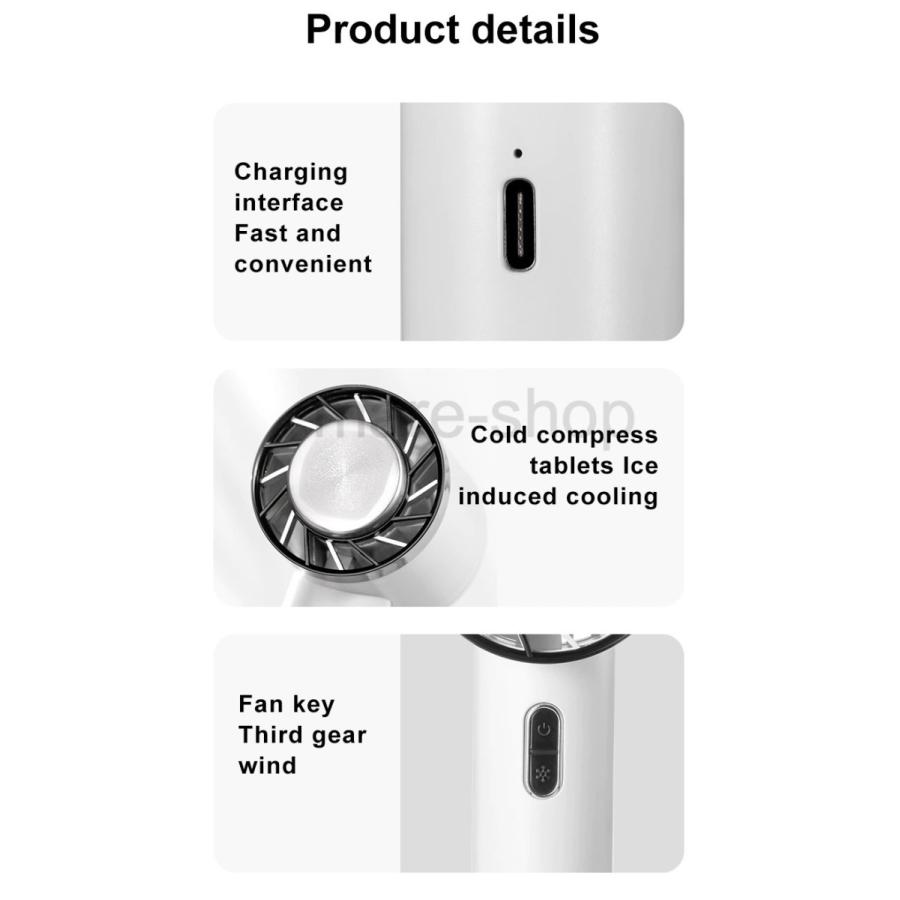 扇風機 サーキュレーター ハンディファン 小型 USB 卓上扇風機 静音 涼しい 快適 冷風機 ポータブル扇風機 低騒音 風量調節 夏の暑さ対策 半導体冷却｜ohmyshop｜15