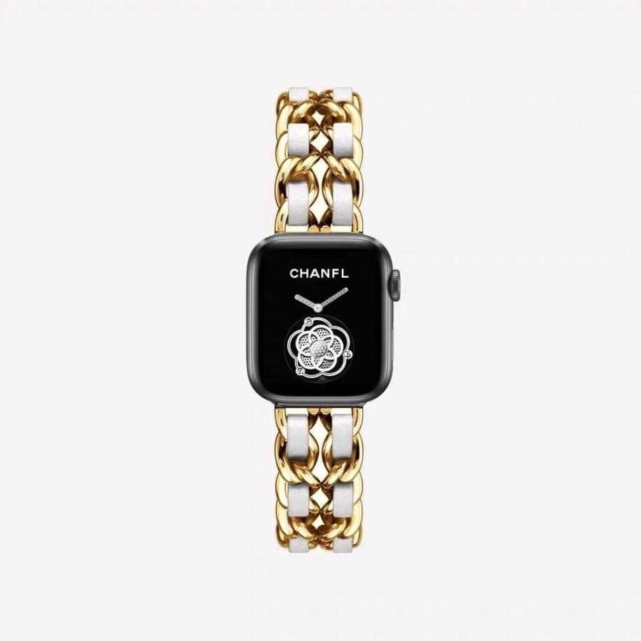 アップルウォッチ Applewatch バンド 女性 チェーン レザー レディース｜ohmyshop｜09