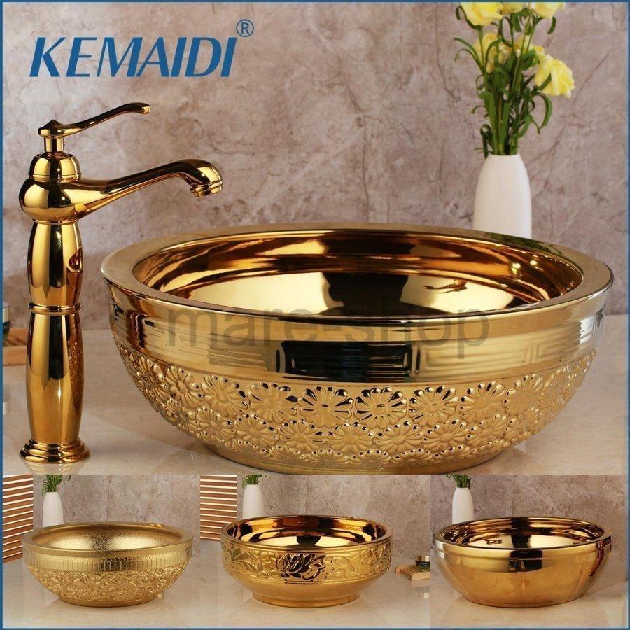 洗面ボウル セラミック 銅 ゴールド 高級感 洗面ボール 手洗い鉢 