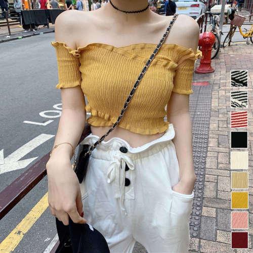 送料無料 サマーニット レディース オフショルダー 肩だし トップス オフショル フリル 春夏 ギャルファッション セクシー サマートップス Ohnitaya Ohnitayaファッションあんどバッグ 通販 Yahoo ショッピング