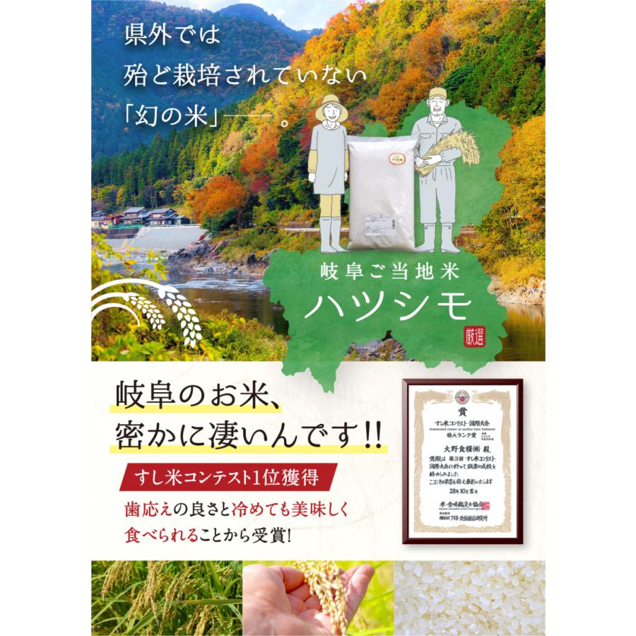 お米 米 10kg ハツシモ 白米 玄米 無洗米 3分 5分 精米オーダー可 送料無料 岐阜県産 令和5年産｜ohnoshokuryou-shop｜02