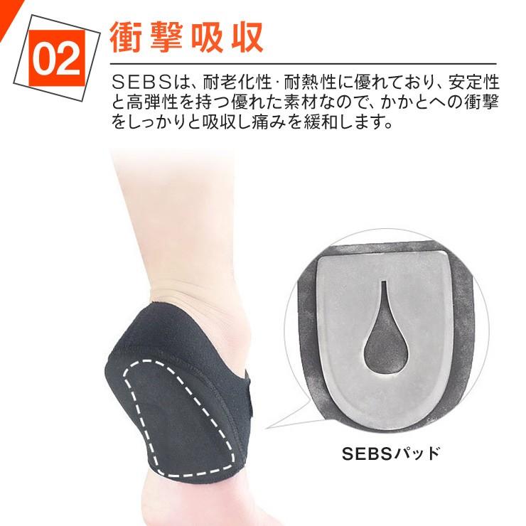 送料無料 メール便 かかとサポーター 調整タイプ S-L 2個入 足底筋膜炎 フットケア 足用 サポーター 保護カバー 足裂 予防 スポーツ |  | 03