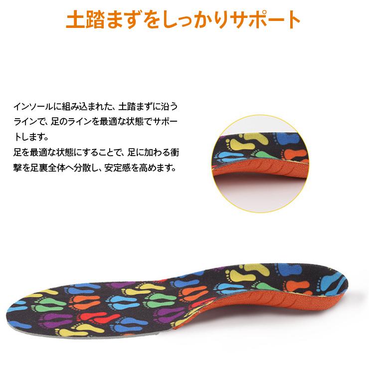 キッズ・ジュニア用土踏まずサポートインソール S-XL サイズ調整可