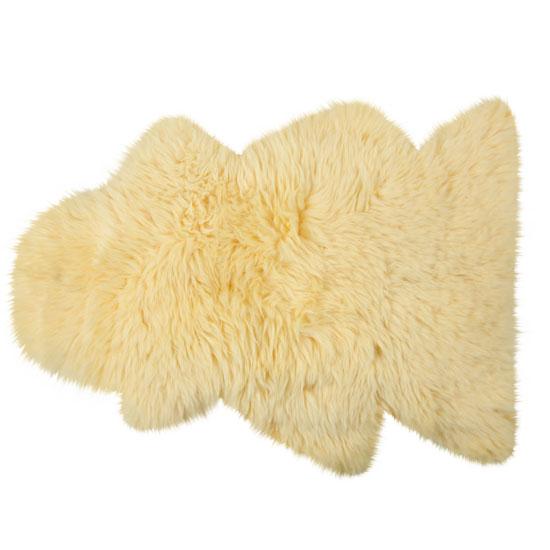 ムートンラグ 長毛 1枚皮 羊毛100％ ムートンブラシ付き 約90cm×60cm