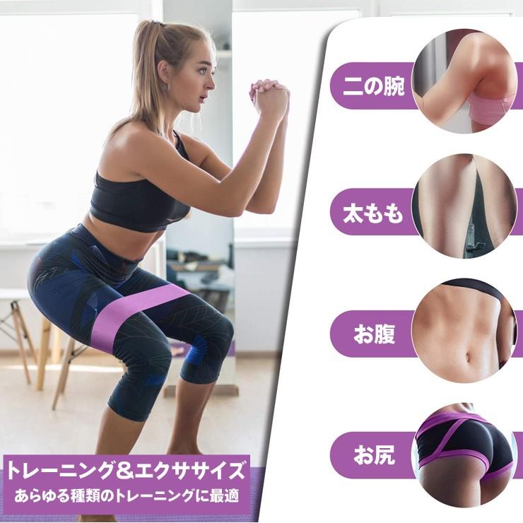 ヒップトレーニングバンド 強度別3本set フリーサイズ 収納ポーチ付き ゴムバンド エクササイズバンド トレーニングチューブ エクササイズ | ブランド登録なし | 02