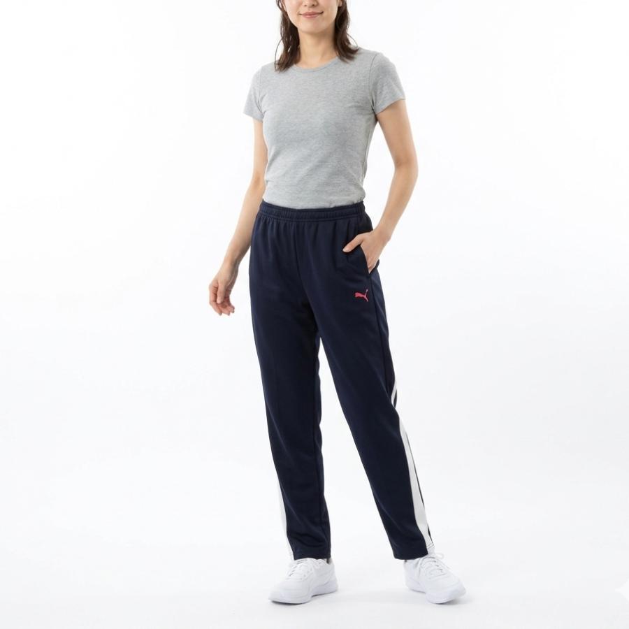 新品 Puma プーマ ジャージ 下 ネイビー×ブラック 2XOサイズ PUMA（プーマ） ジャージ 下 レディース トレーニングパンツ 528895