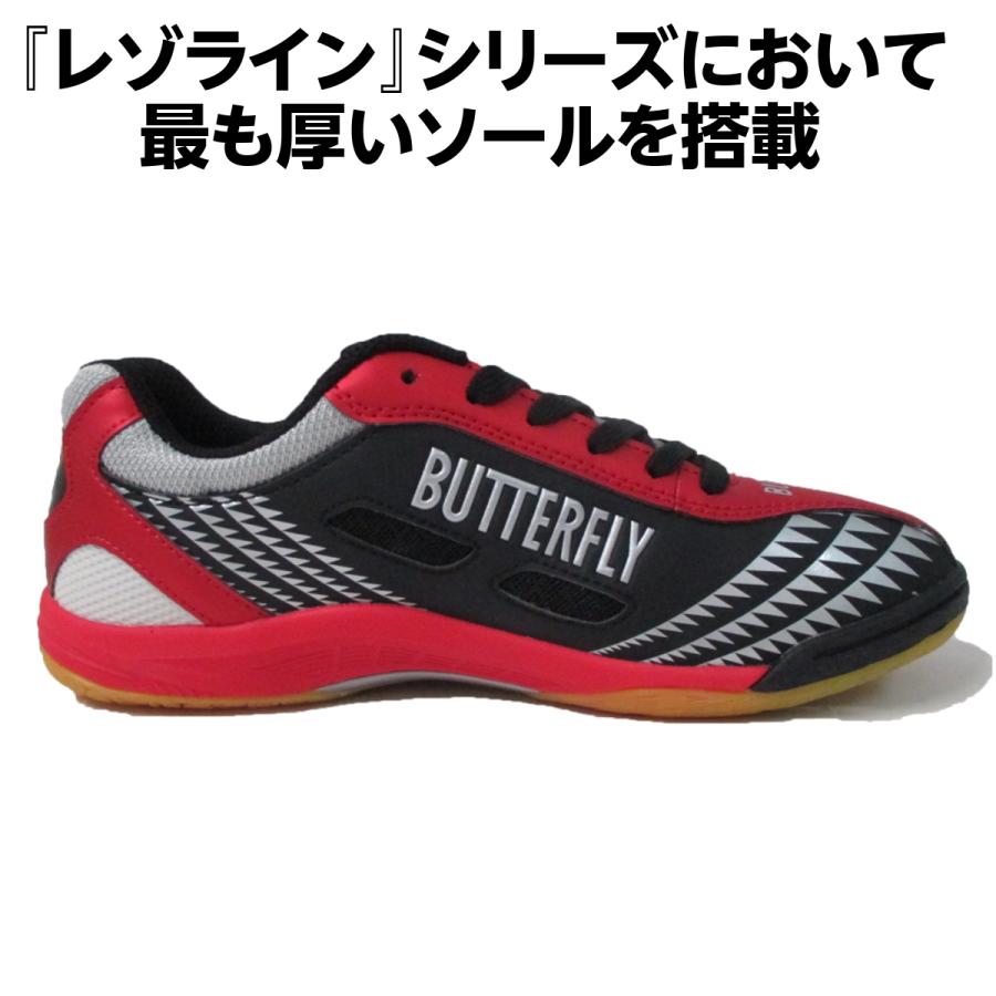 レゾライン バタフライ 卓球シューズ ギグ 93660 ブラック レッド