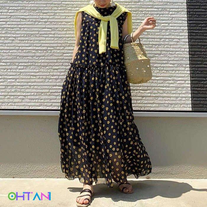 ワンピース レディース ロングワンピース ロング丈 ノースリーブ ワンピ 花柄 体型カバー ゆったり シンプル かわいい 春 夏 大きいサイズ 73ndl27pvz ファッション Www Elghoniemy Com