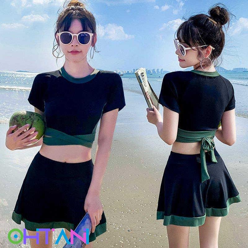 水着2点セット レディース 体型カバー水着 セパレート ショットパンツ ビキニ 小胸バンドゥ 40代 オシャレ韓国風 可愛い スポーツ スイムウェア ママ水着 学生 お中元