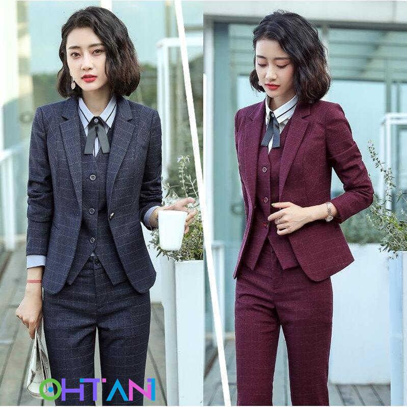 超人気 チェック柄 ロングスーツ 長パンツ ベスト スカート おしゃれ セレモニー 3点セット 着痩せ レディース 代30代40代50代 春秋冬 卒業式 生まれのブランドで