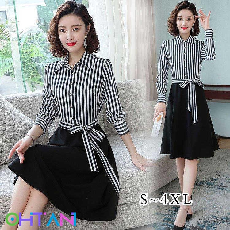 ワンピース レディース 40代 おしゃれ 切り替え マキシワンピース 春秋冬 白 黒 長袖ワンピース 新作 韓国風 通勤 キレイめ 大きいサイズ 大人 30代 50代 Lwg1dnaqmo レディースファッション Pci Edu Pe