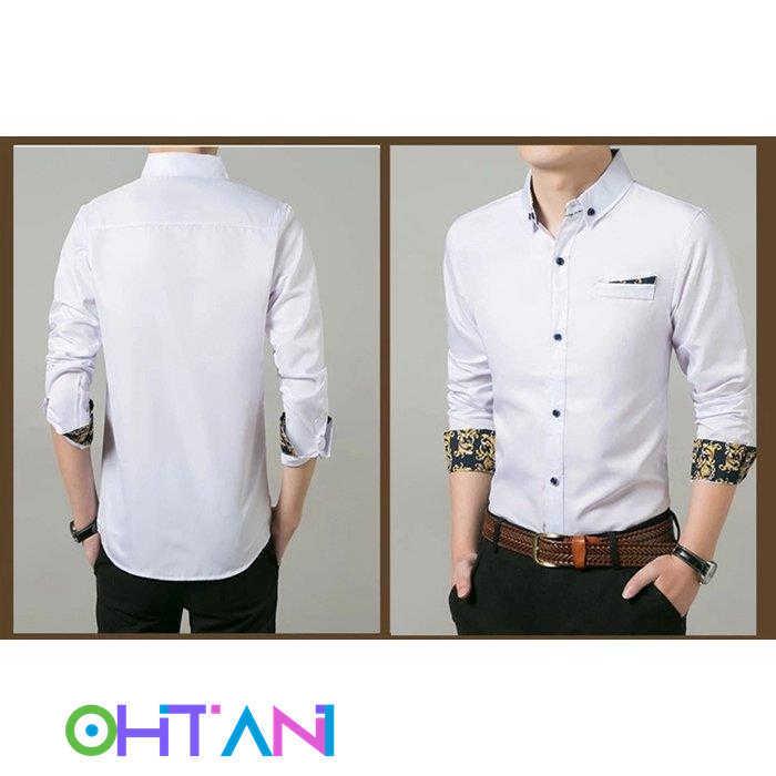 ワイシャツ Yシャツ シャツ 切り替え 低廉 メンズ ビジネス 無地 長袖 かっこいい 薄手 父の日ギフト レギュラーカラー トップス ファッション 花柄 スリム