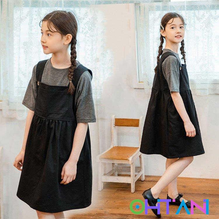 サロペット オーバーオール 女の子 子供服 春 夏 キッズ セットアップ Tシャツ ワンピース カジュアル かわいい ジュニア 小学生 中学生 通学 130 140 150 160 競売