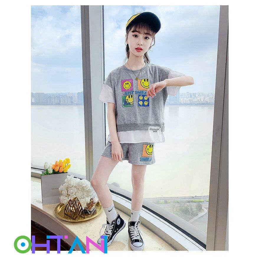 セットアップ 韓国子供服 Tシャツ おしゃれ キッズ ジャージ スポーツウェア トップス ハーフパンツ 上下セット 半袖 可愛い 女の子 新作 春夏 短パン 部屋着 値引きする ジャージ