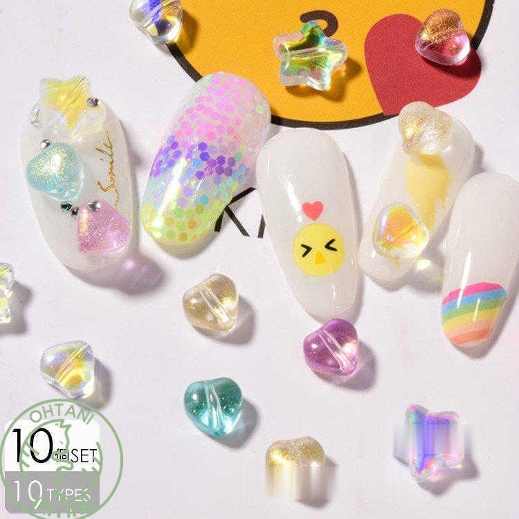 ネイルジュエリー ネイルパーツ ビジュー デコパーツ セット 福袋 クリアパーツ ツヤ ぷっくり ハート 星 花 蝶 ピンク レッド イエロー シンプル Aea 0506make59 オオタニ商店 通販 Yahoo ショッピング