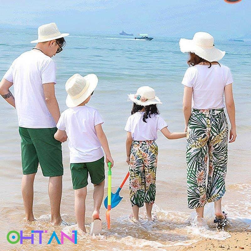 割引クーポン 親子服 ビーチ 上下セット ｔシャツ ズボン 家族服 親子ペアルック 親子コーデ セットアップ おしゃれ カジュアルウェアハワイ風 夏 家族 旅行 親子ペア ワンピース カラー 写真の色 Www Cognitiva La