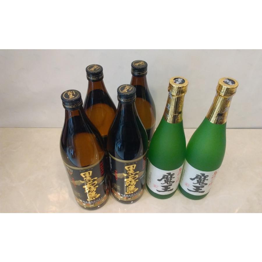 魔王 720ml X 2本 と 黒霧島 900ml X 4本　芋焼酎　25度【計6本が1口】【2口までOK】｜ohtsurusakagura｜02