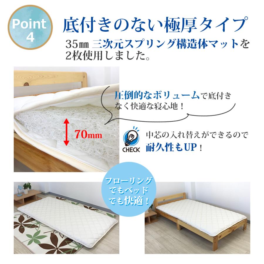 敷布団 シングル 高反発 マットレス 体圧分散 マット 厚め 極厚 70ミリ 