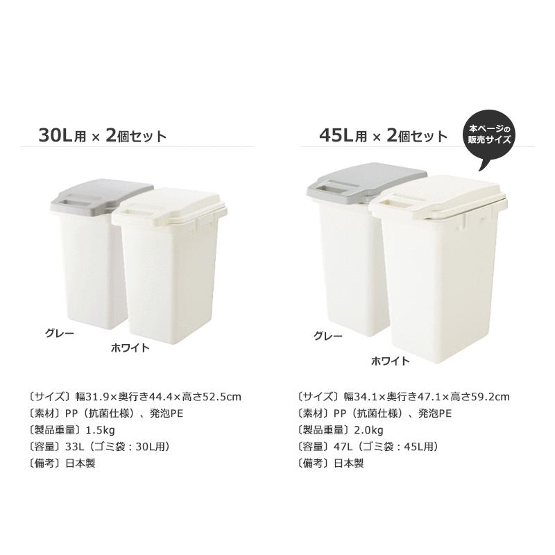 84 Off ゴミ箱 45リットル おしゃれ セット 2個セット 抗菌 防臭 防汚 屋外 臭わない 密閉タイプ キッチン 45l ダストボックス ごみ箱 樹脂 ホワイト グレー 白 Supplystudies Com