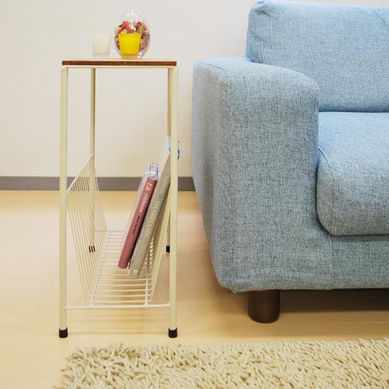 サイドテーブル マガジンラック おしゃれ 北欧 フレンチ ヴィンテージ