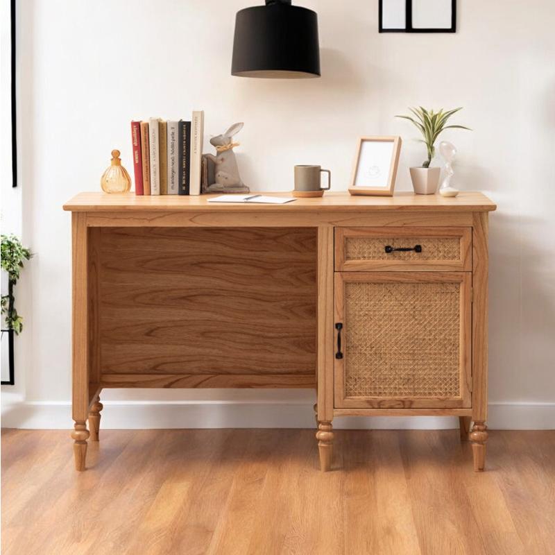 デスク おしゃれ 収納付き 片袖デスク 片袖机 書斎デスク 木製デスク