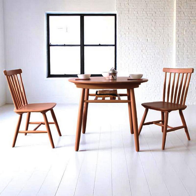 ダイニングテーブルセット 2人 3点 北欧 アンティーク ラウンド