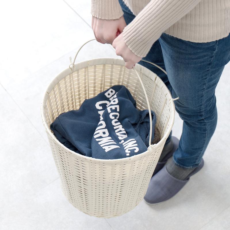 ランドリーラック ランドリー収納 ランドリーワゴン おしゃれ ラタン調