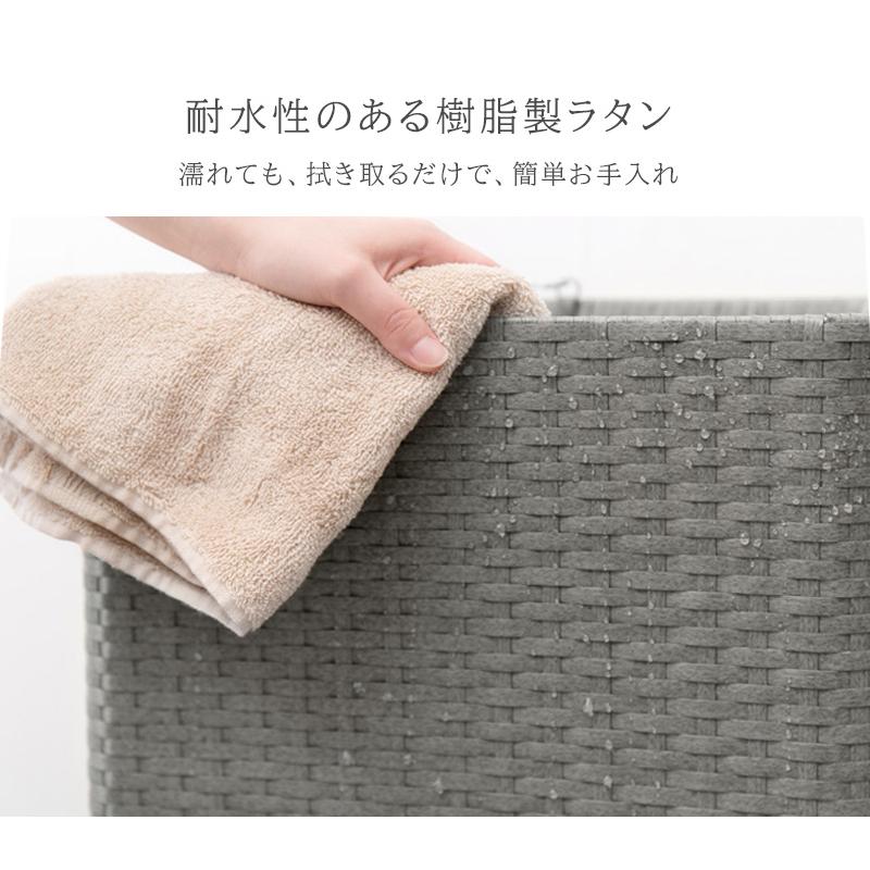 ランドリーボックス 60L 蓋付き キャスター付き 樹脂ラタン サニタリー収納 水や湿気に強い おしゃれ ランドリーバスケット 北欧 ホワイト グレー ブラウン |  | 06