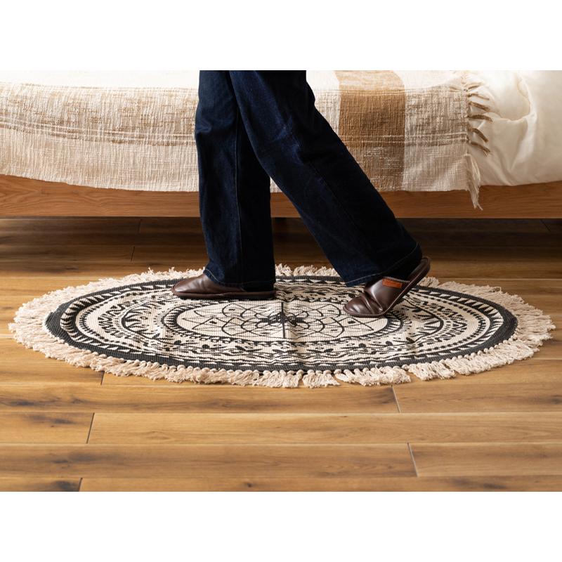 ラグ オーバル アクセント ラウンド 120×70cm 楕円 エスニック