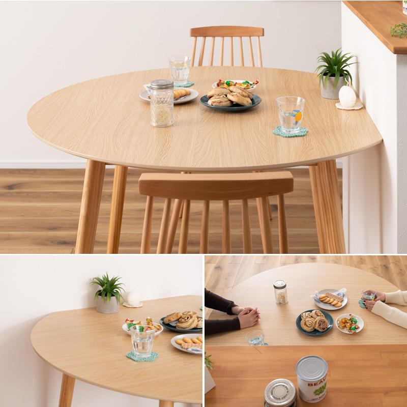ダイニングテーブル 半円 壁付け 2人 4人用 おしゃれ 丸 異形 ラウンド
