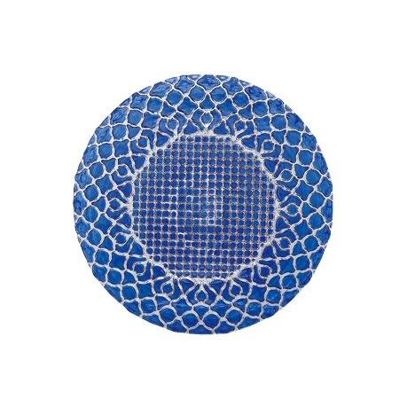 ガラス皿 HANA (ハナ)　プレート21cm　ブルー（青）