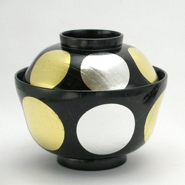 越前漆器 お椀 欅（けやき）日月 魯山人好 煮物椀 木製 (5070-01