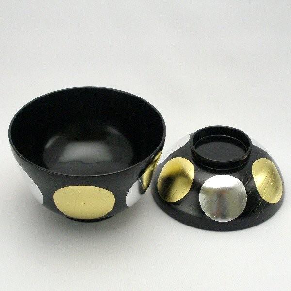漆器 椀 月と波のデザイン