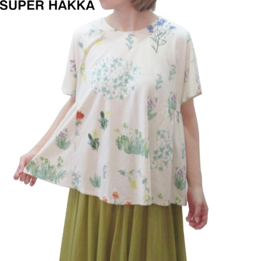 30 Off Sale セール Super Hakka スーパーハッカ 春ののはらプリントギャザー半袖カットソー Tシャツ レディース フラワー 半袖 Oibibio オイビビオ 通販 Yahoo ショッピング