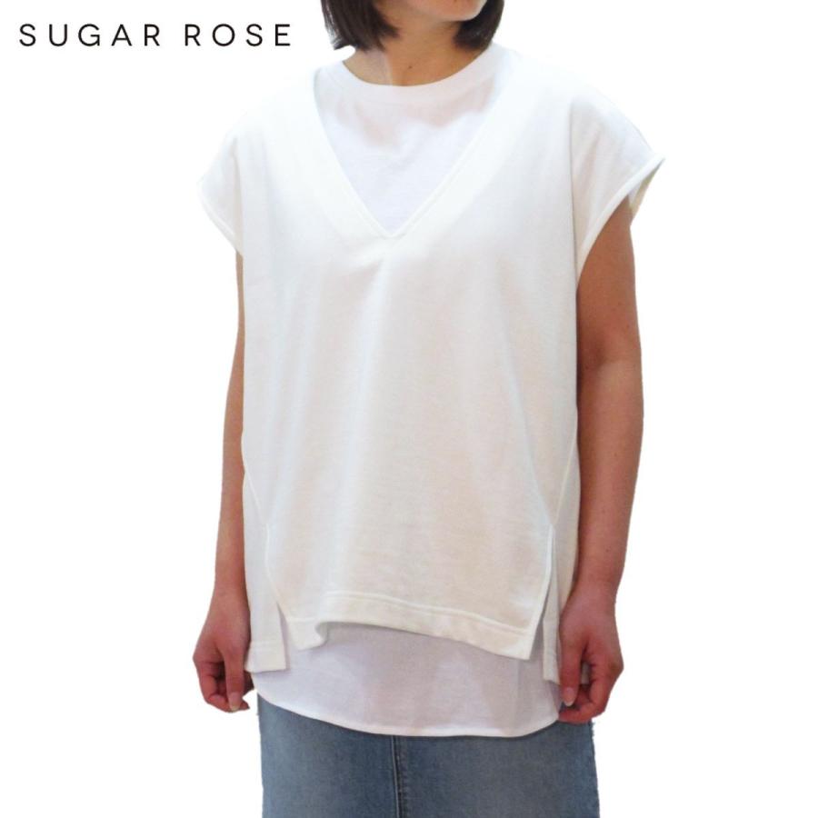 Sugar Rose シュガーローズ ベストtシャツセットトップス 日本製 カットソー Tシャツ ノースリーブ レディース 夏服 Oibibio オイビビオ 通販 Yahoo ショッピング