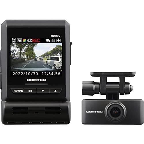 コムテック 車用 ドライブレコーダー 前後2カメラ HDR801 新映像補正 