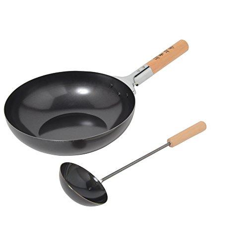 KAKUMARUおたま＆中華鍋　セット　材質:オーク KAKUMARUおたま＆中華鍋セット材質:オーク