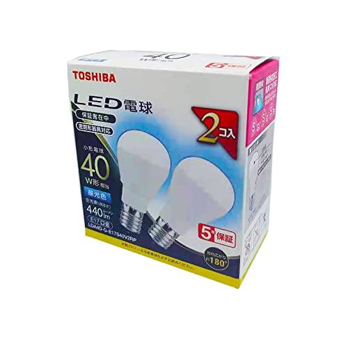 東芝(TOSHIBA) LED電球 40W相当 広配光 昼光色 E17口金 2P 密閉