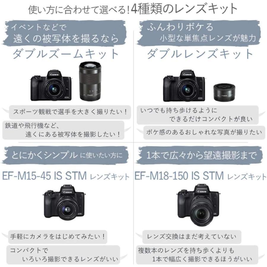 EOS 新品Canon ミラーレス一眼カメラ Kiss M ダブルズームキット