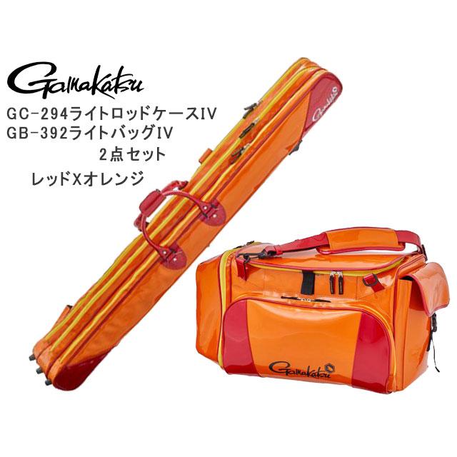 最新 がまかつ ライトロッドケース4(3層) GC-294 レッド×オレンジ